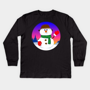 Snowman Kids Long Sleeve T-Shirt